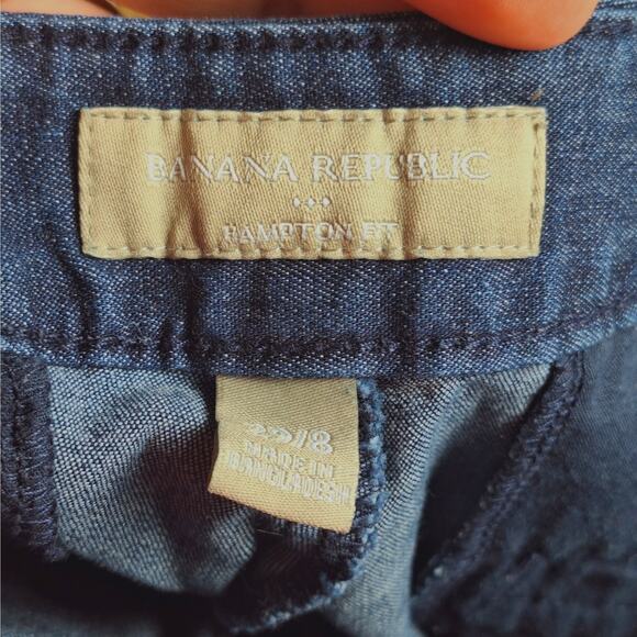 Banana Republic 29/ 8 Dark Wash Denim Blue "Hampton" Preppy Shorts - Picture 6 of 11